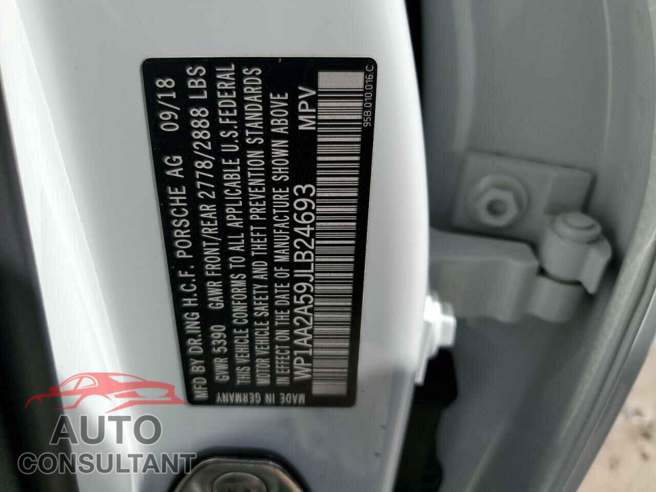 PORSCHE MACAN 2018 - WP1AA2A59JLB24693
