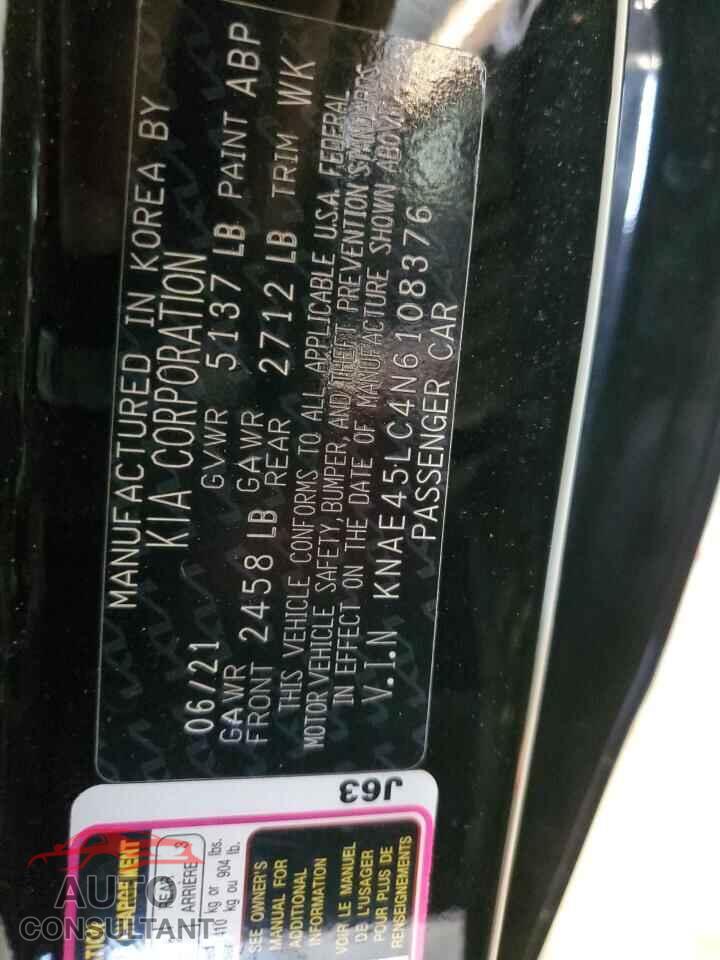 KIA STINGER 2022 - KNAE45LC4N6108376