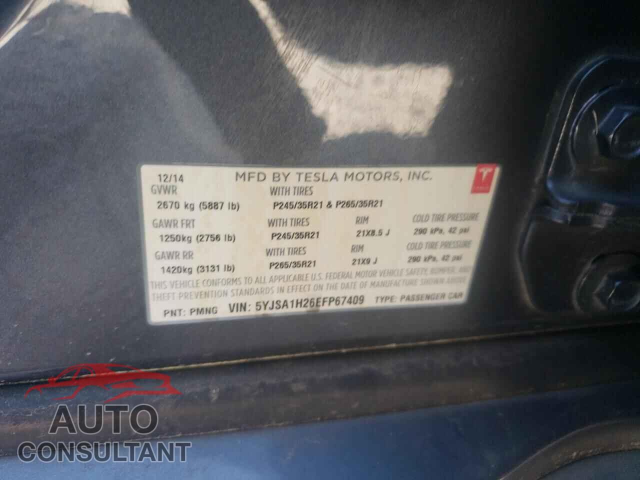 TESLA MODEL S 2014 - 5YJSA1H26EFP67409