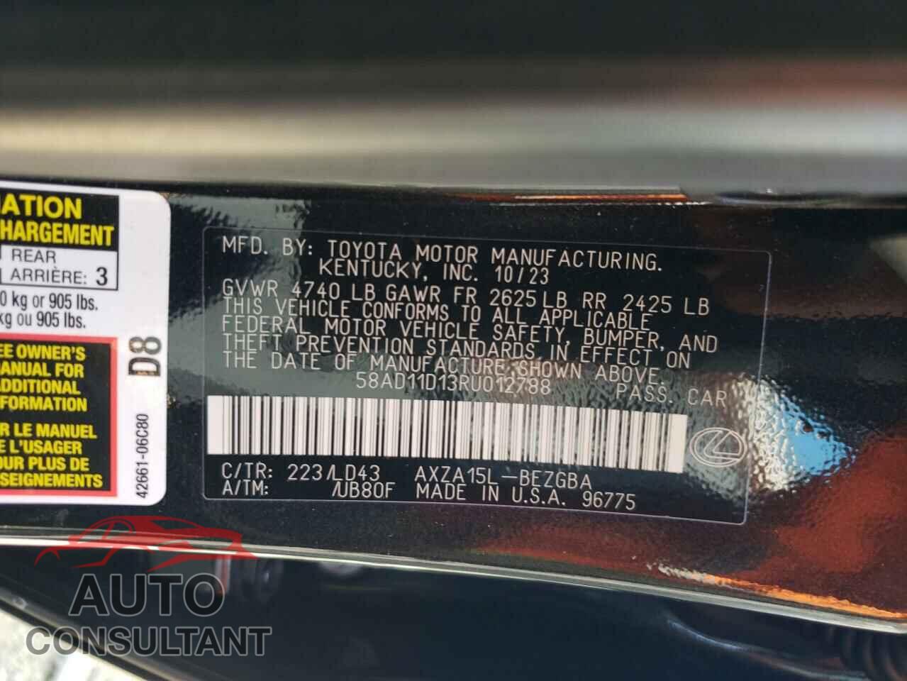 LEXUS ES250 2024 - 58AD11D13RU012788