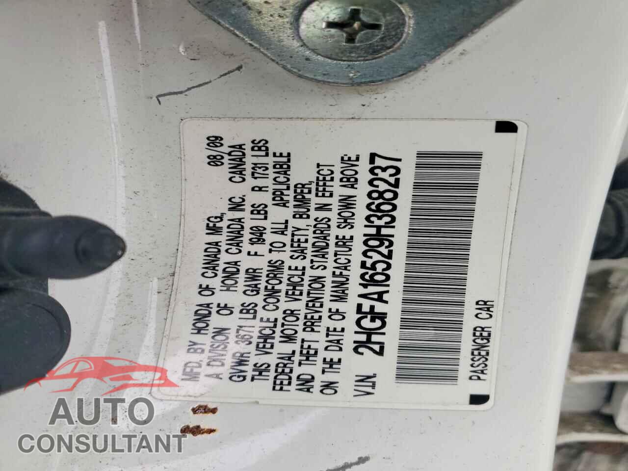 HONDA CIVIC 2009 - 2HGFA16529H368237