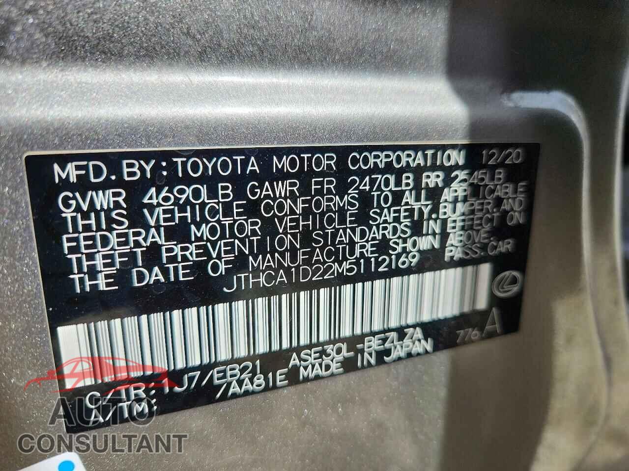 LEXUS IS 2021 - JTHCA1D22M5112169