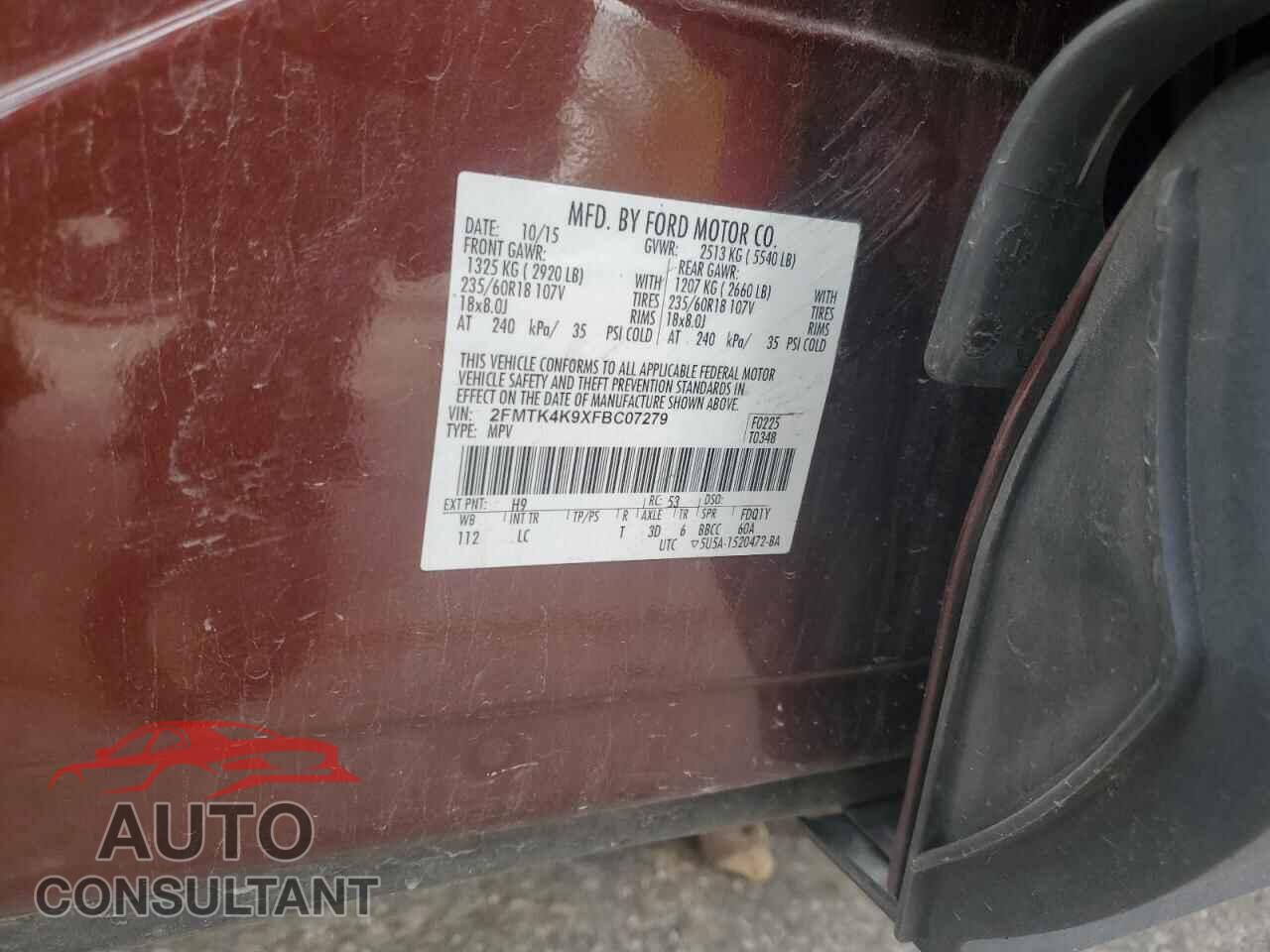 FORD EDGE 2015 - 2FMTK4K9XFBC07279