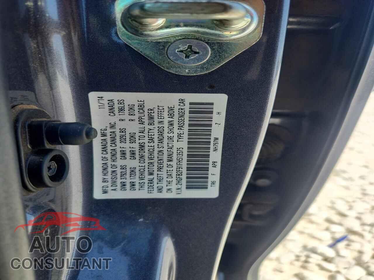HONDA CIVIC 2015 - 2HGFB2F91FH513575