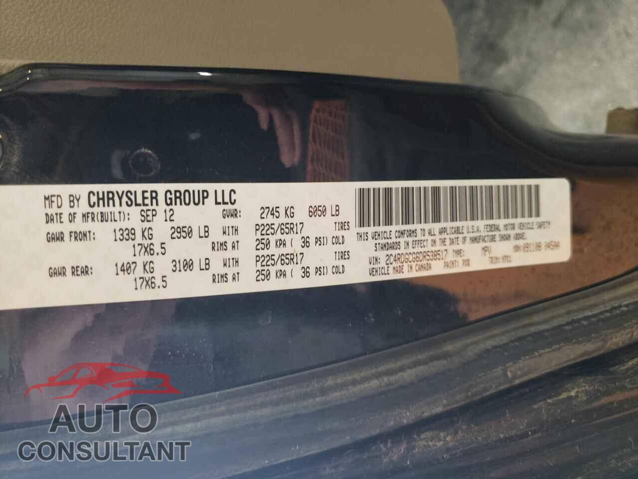 DODGE CARAVAN 2013 - 2C4RDGCG6DR538517