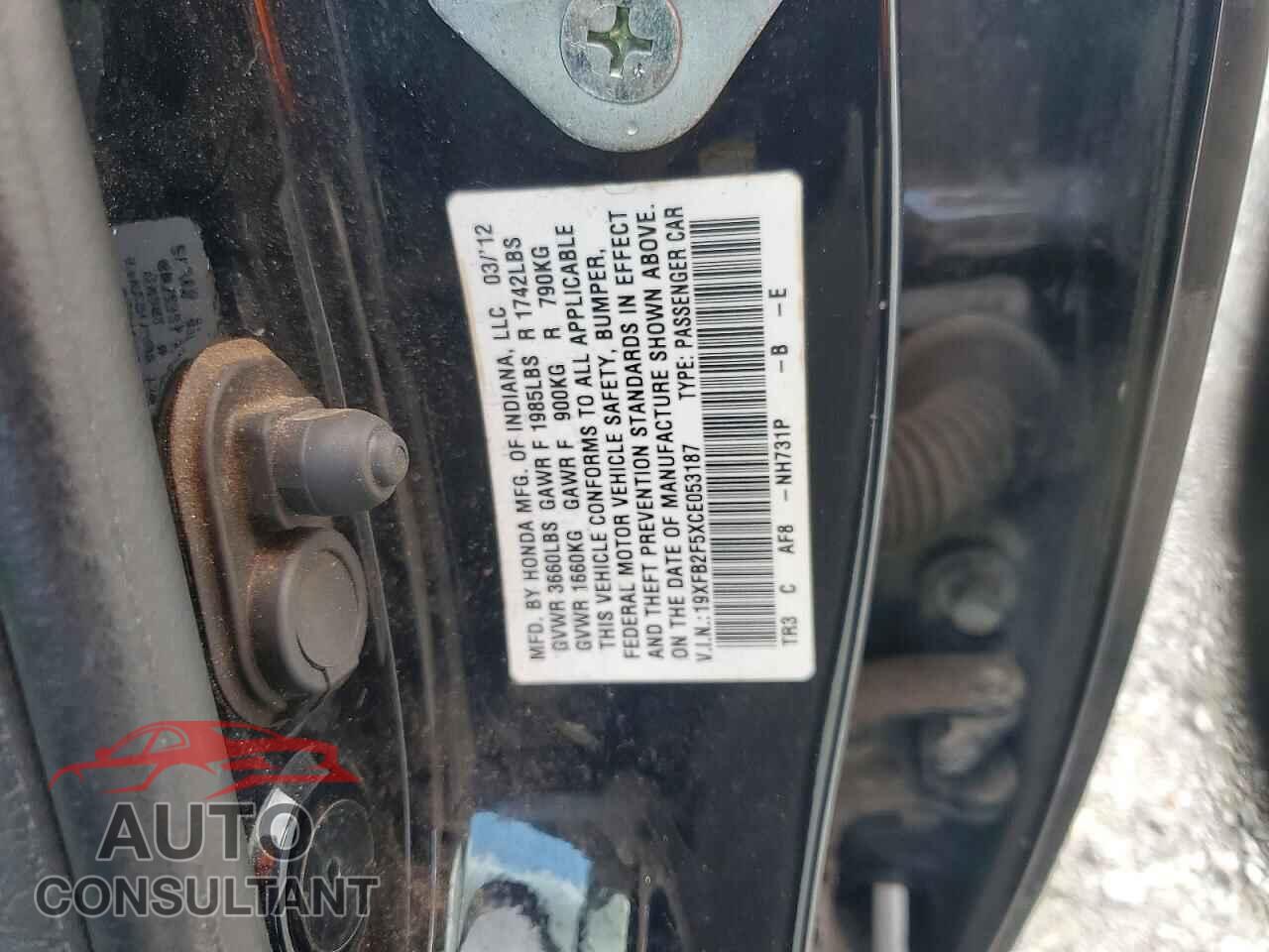 HONDA CIVIC 2012 - 19XFB2F5XCE053187