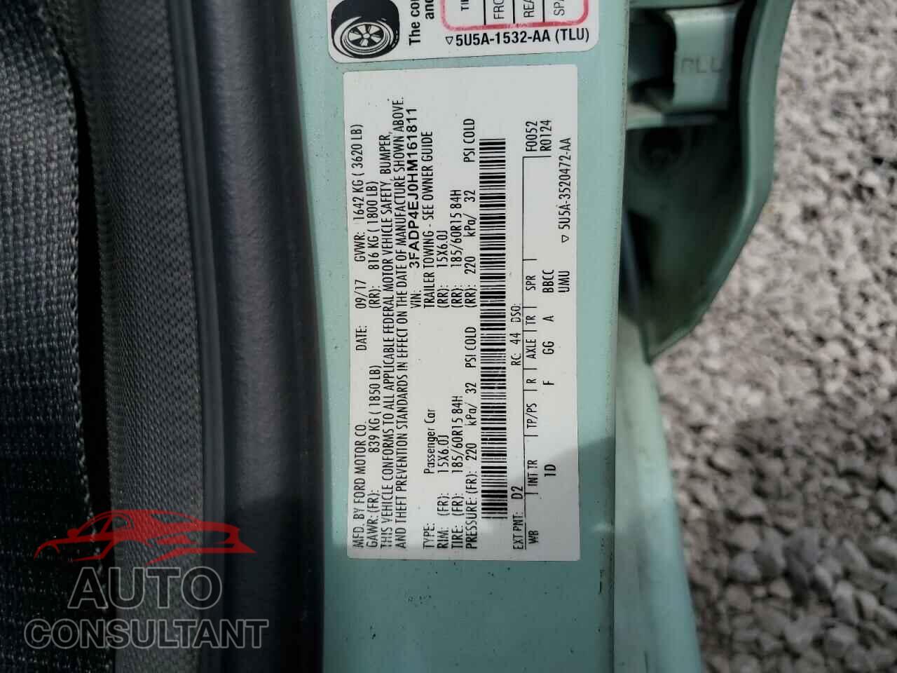 FORD FIESTA 2017 - 3FADP4EJ0HM161811