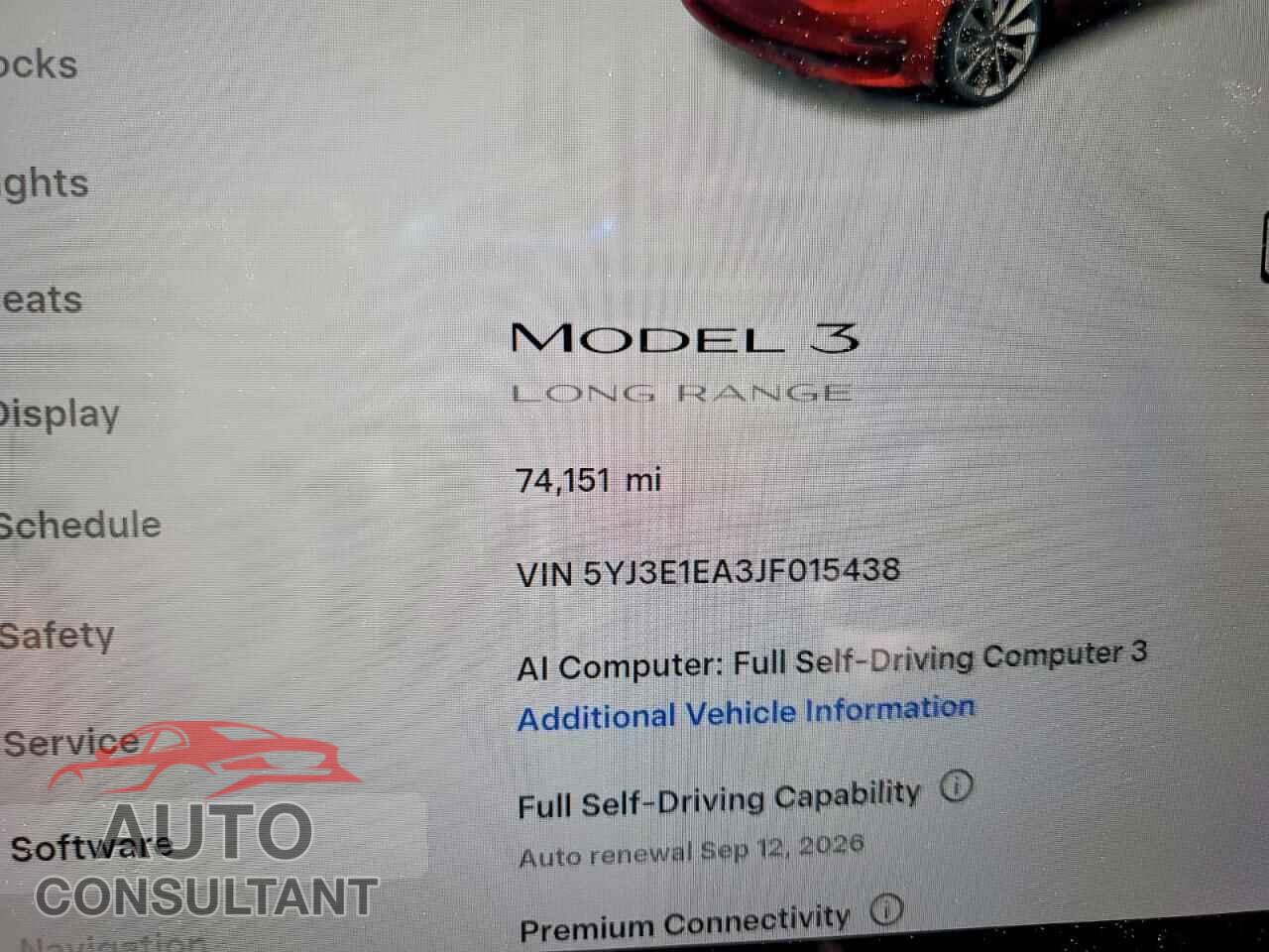 TESLA MODEL 3 2018 - 5YJ3E1EA3JF015438