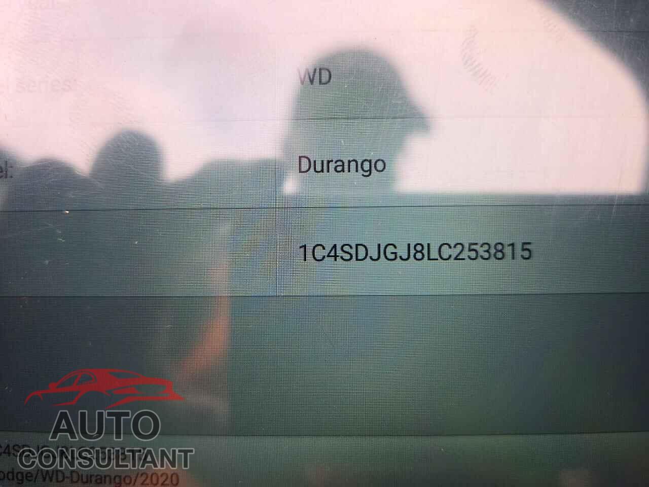 DODGE DURANGO 2020 - 1C4SDJGJ8LC253815