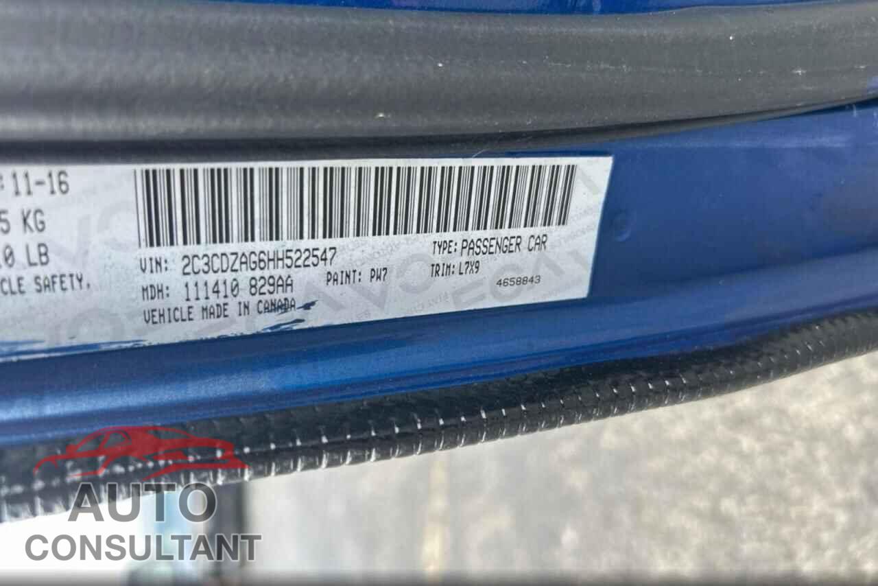DODGE CHALLENGER 2017 - 2C3CDZAG6HH522547