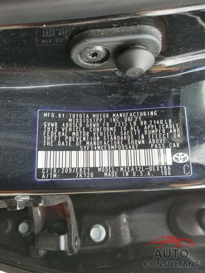 TOYOTA COROLLA 2021 - 5YFT4MCEXMP095467