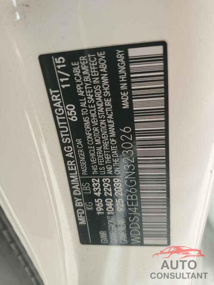 MERCEDES-BENZ CLA-CLASS 2016 - WDDSJ4EB6GN323026