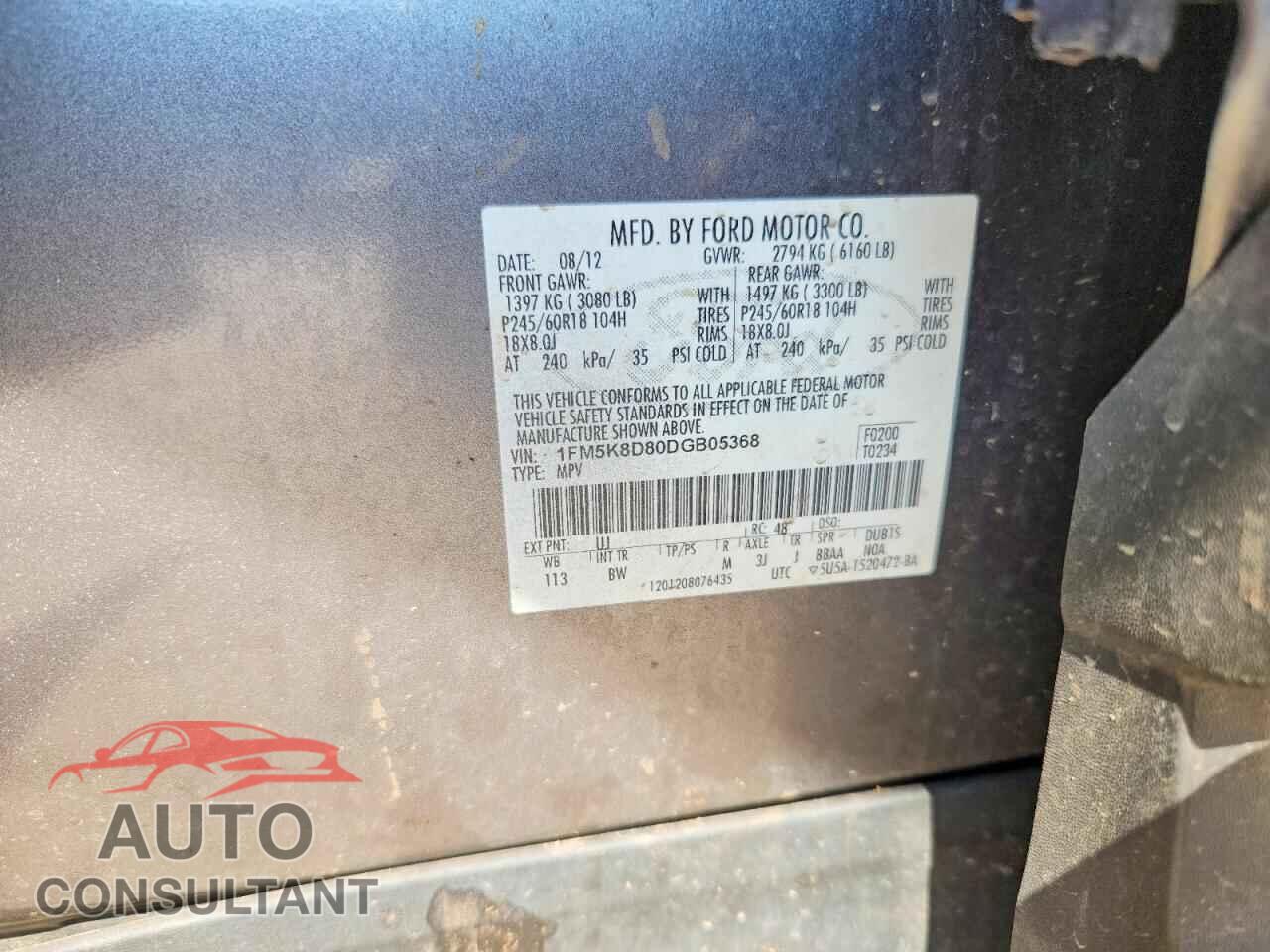 FORD EXPLORER 2013 - 1FM5K8D80DGB05368