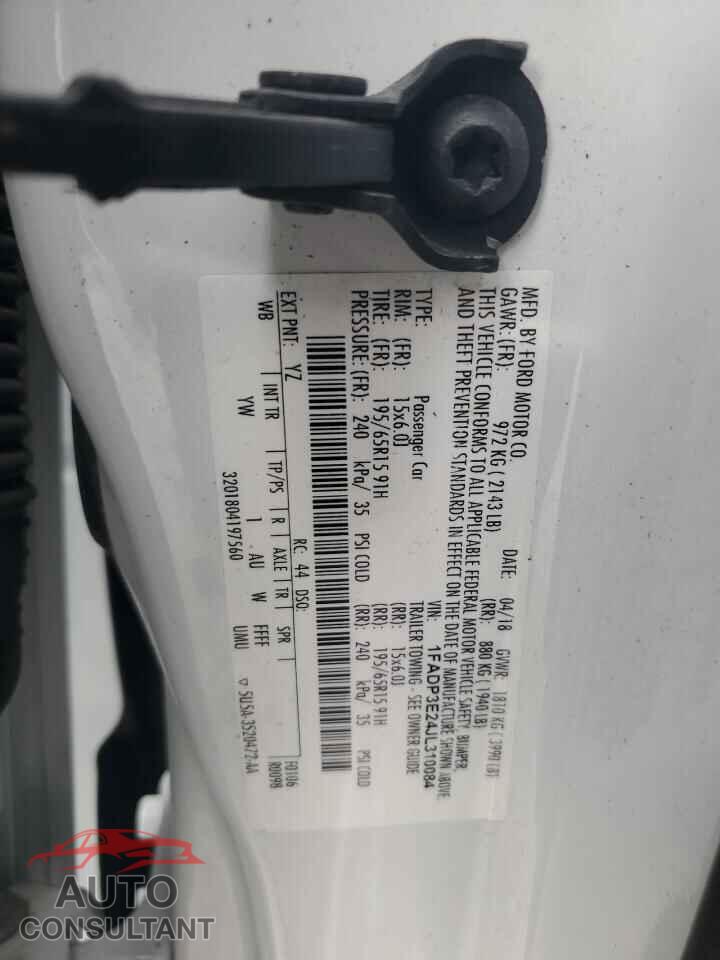 FORD FOCUS 2018 - 1FADP3E24JL310084