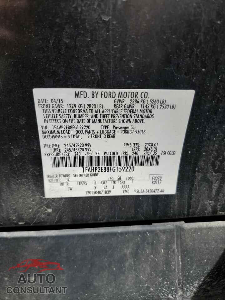 FORD TAURUS 2015 - 1FAHP2E88FG159220