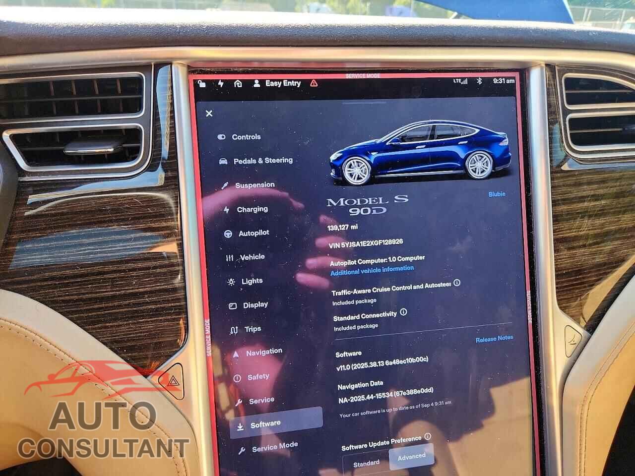 TESLA MODEL S 2016 - 5YJSA1E2XGF128926