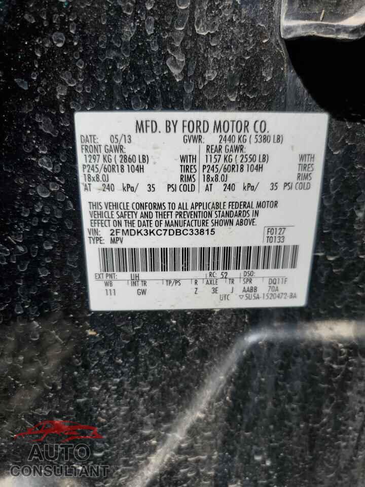 FORD EDGE 2013 - 2FMDK3KC7DBC33815
