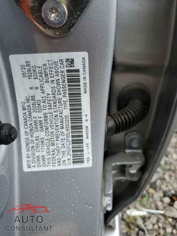 HONDA CIVIC 2020 - 2HGFC2F65LH553205
