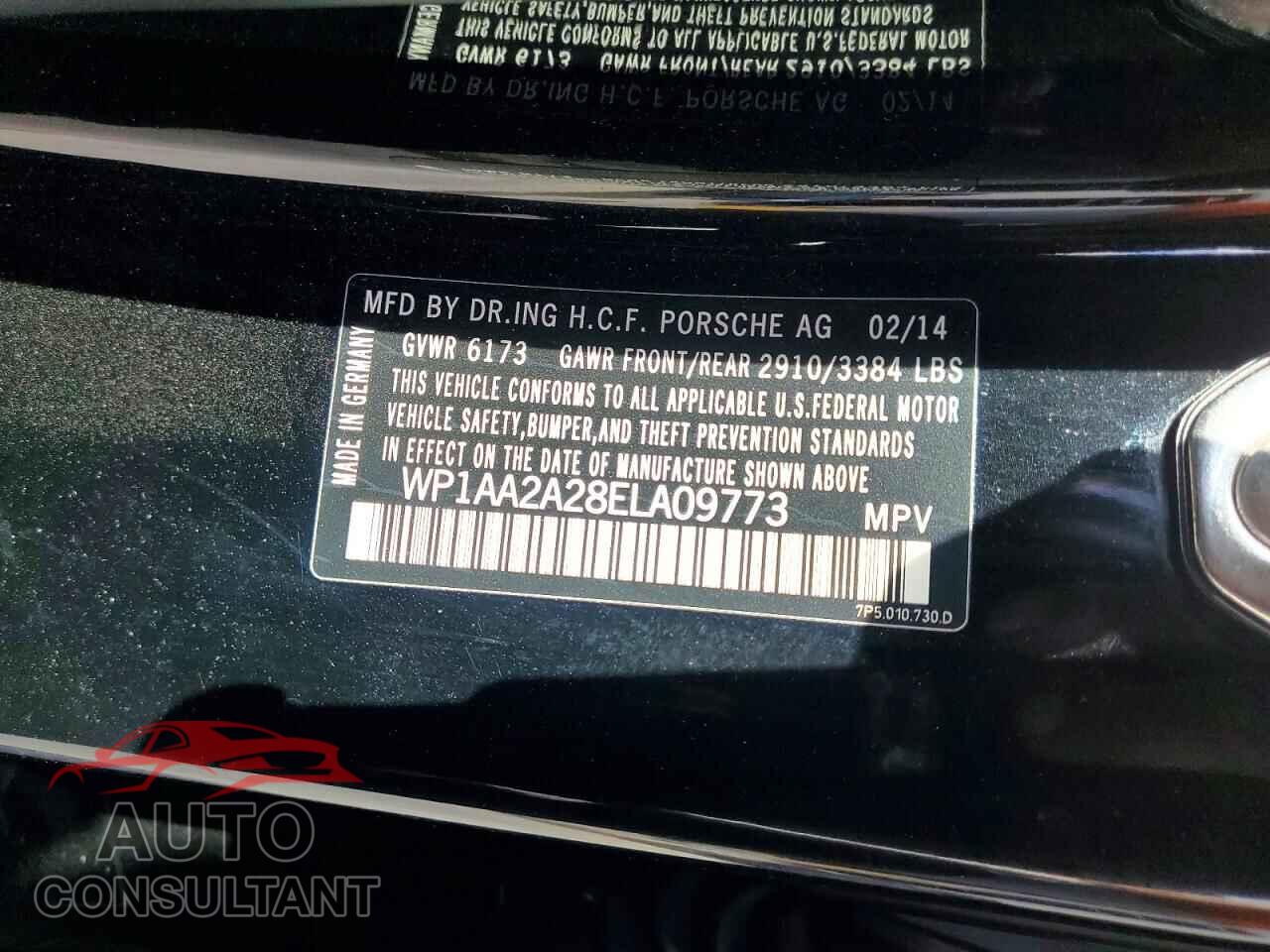 PORSCHE CAYENNE 2014 - WP1AA2A28ELA09773