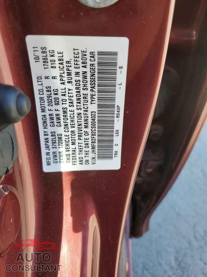 HONDA CIVIC 2012 - JHMFB2F82CS004023