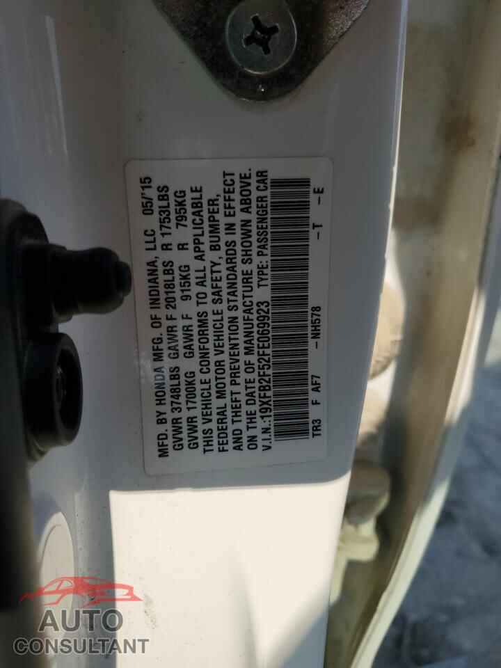 HONDA CIVIC 2015 - 19XFB2F52FE069923