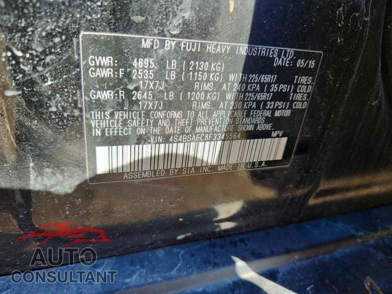 SUBARU OUTBACK 2015 - 4S4BSAFC8F3345564