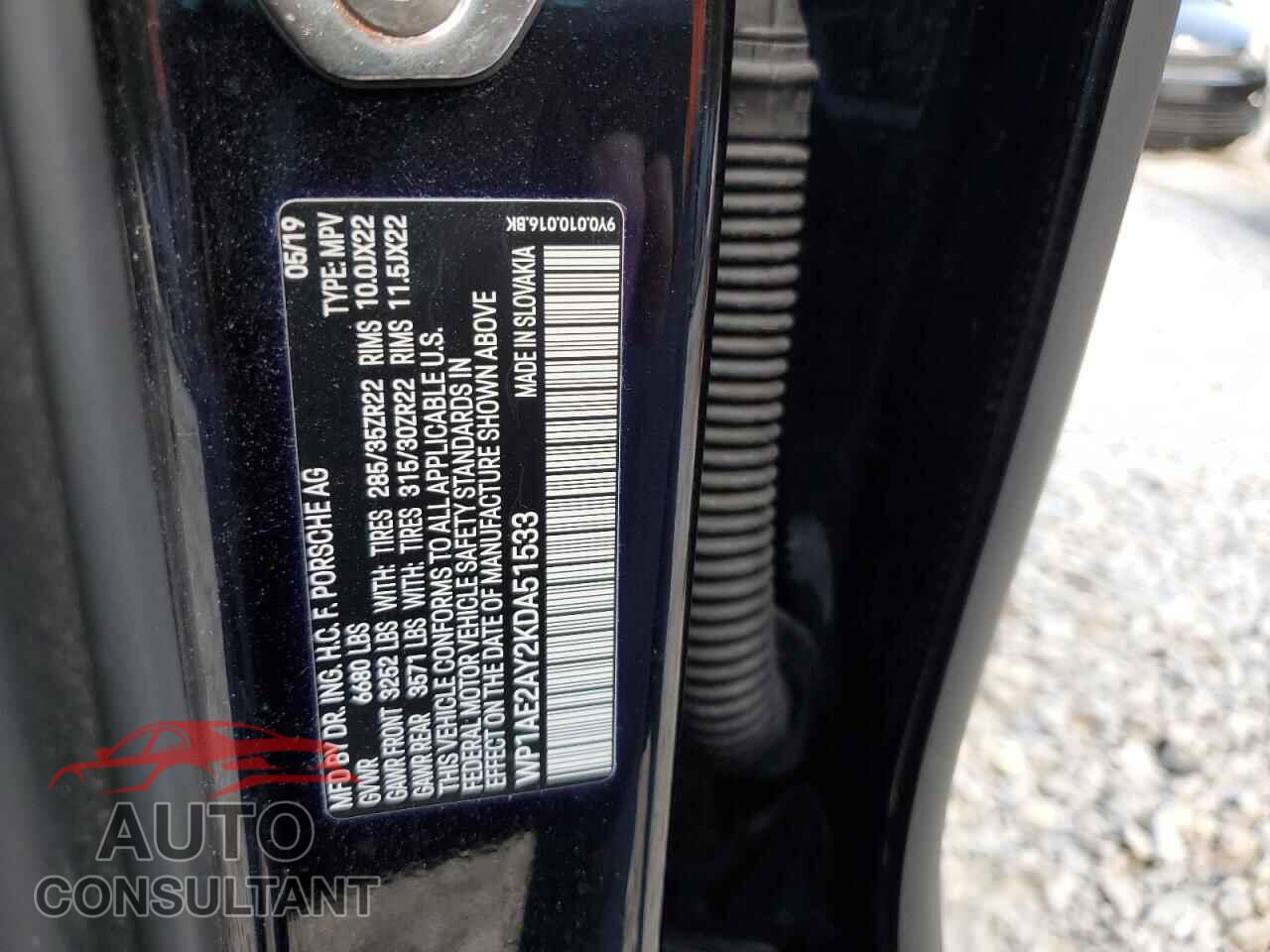 PORSCHE CAYENNE 2019 - WP1AE2AY2KDA51533
