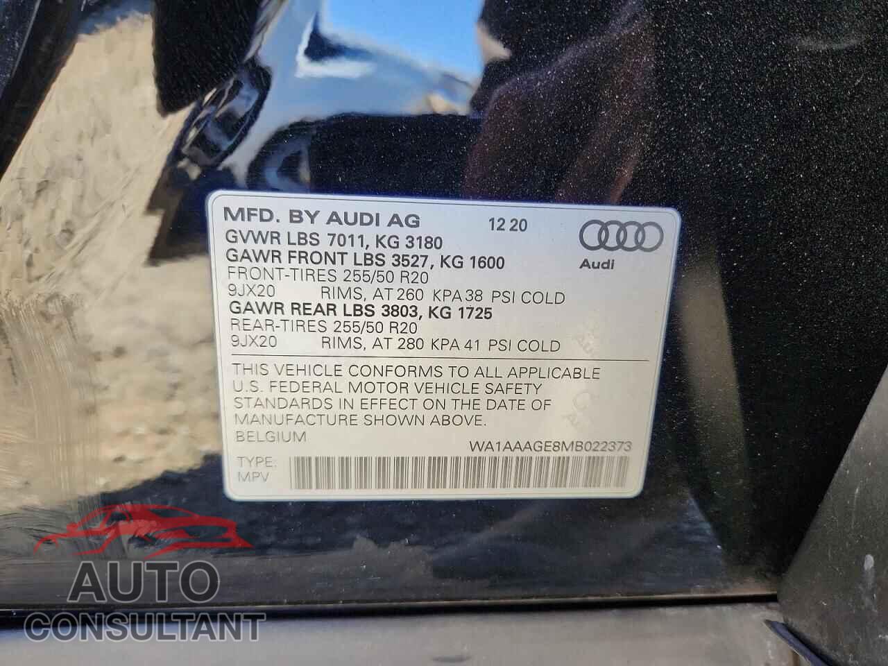 AUDI E-TRON 2021 - WA1AAAGE8MB022373