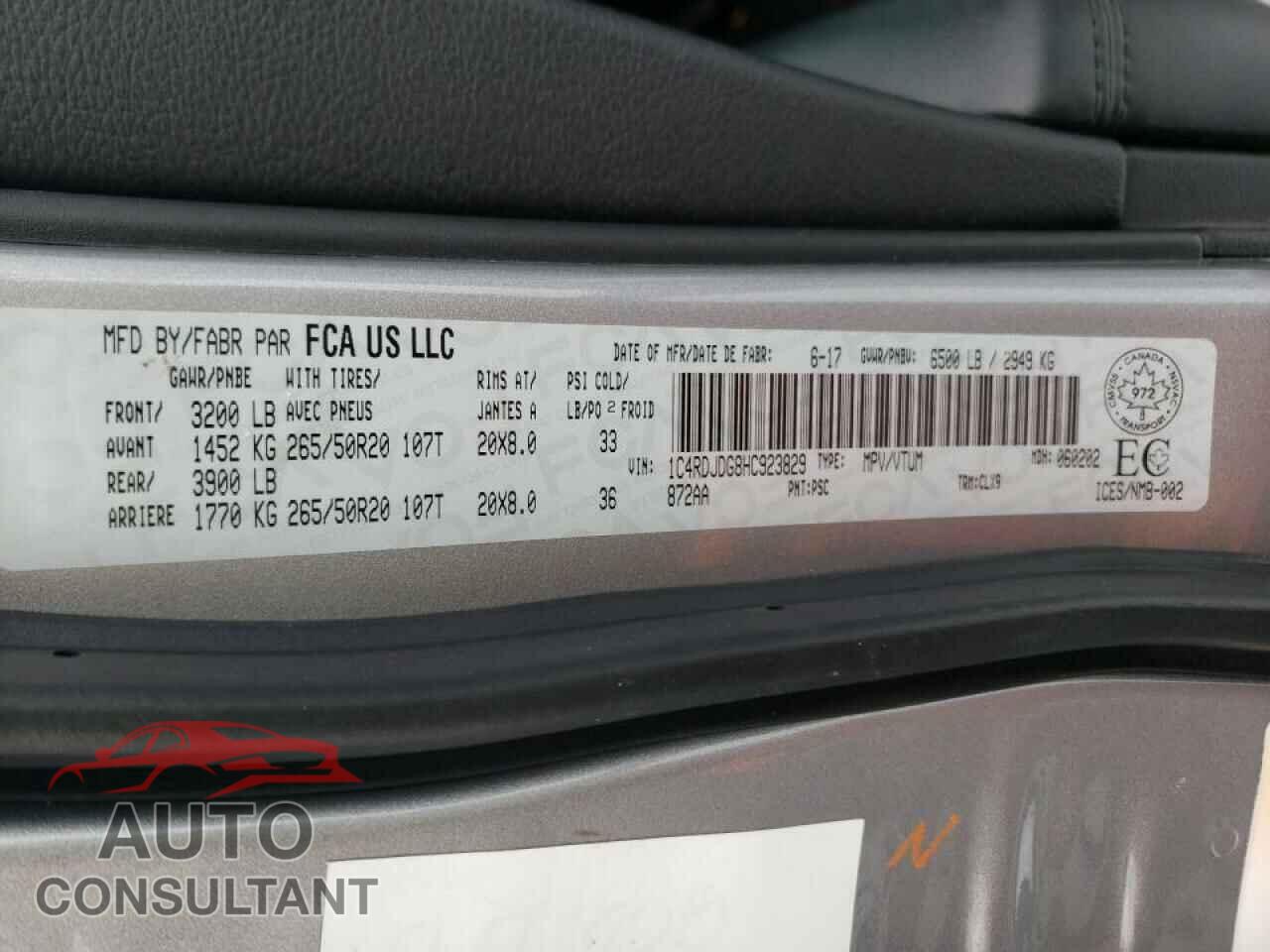 DODGE DURANGO 2017 - 1C4RDJDG8HC923829