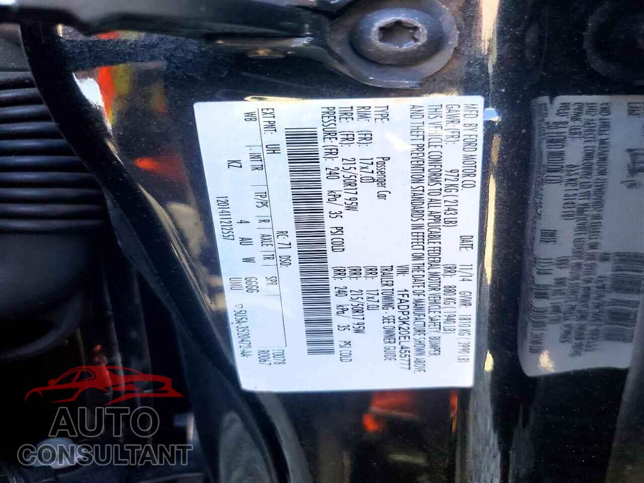 FORD FOCUS 2014 - 1FADP3K20EL455777