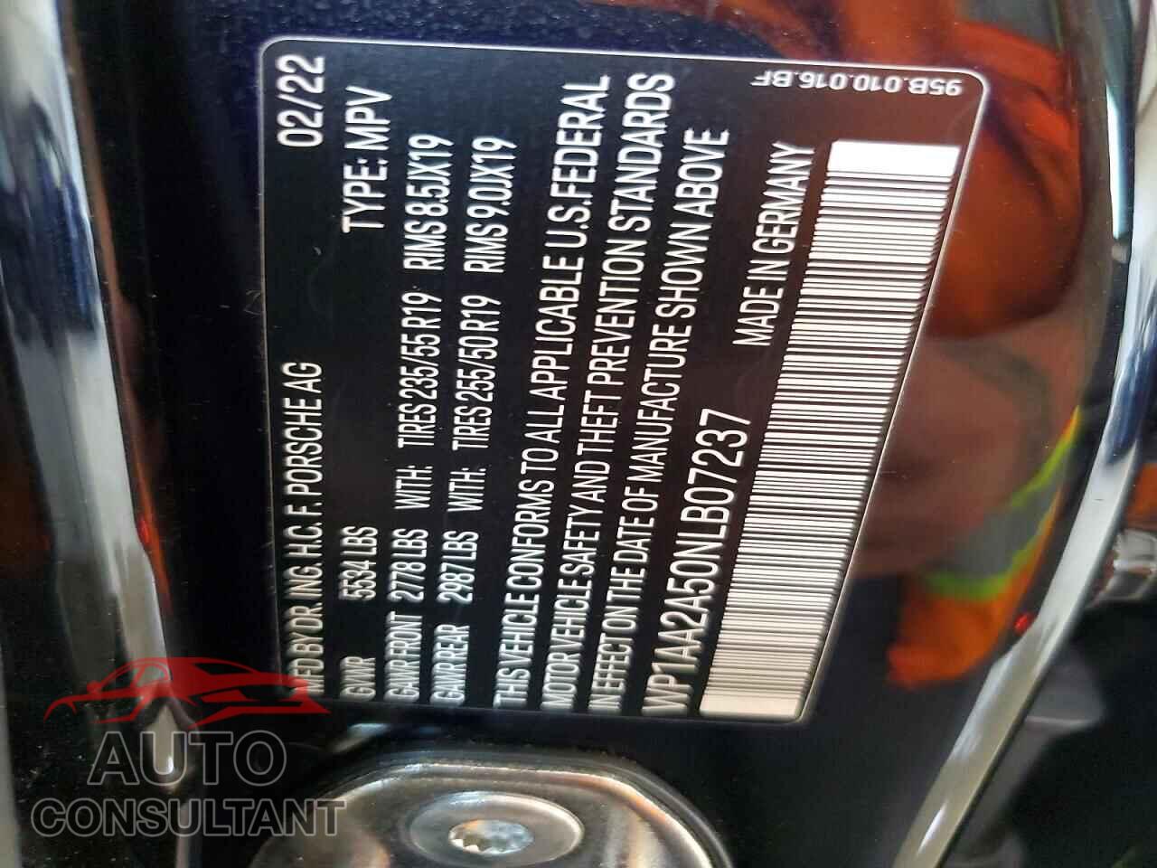 PORSCHE MACAN 2022 - WP1AA2A50NLB07237