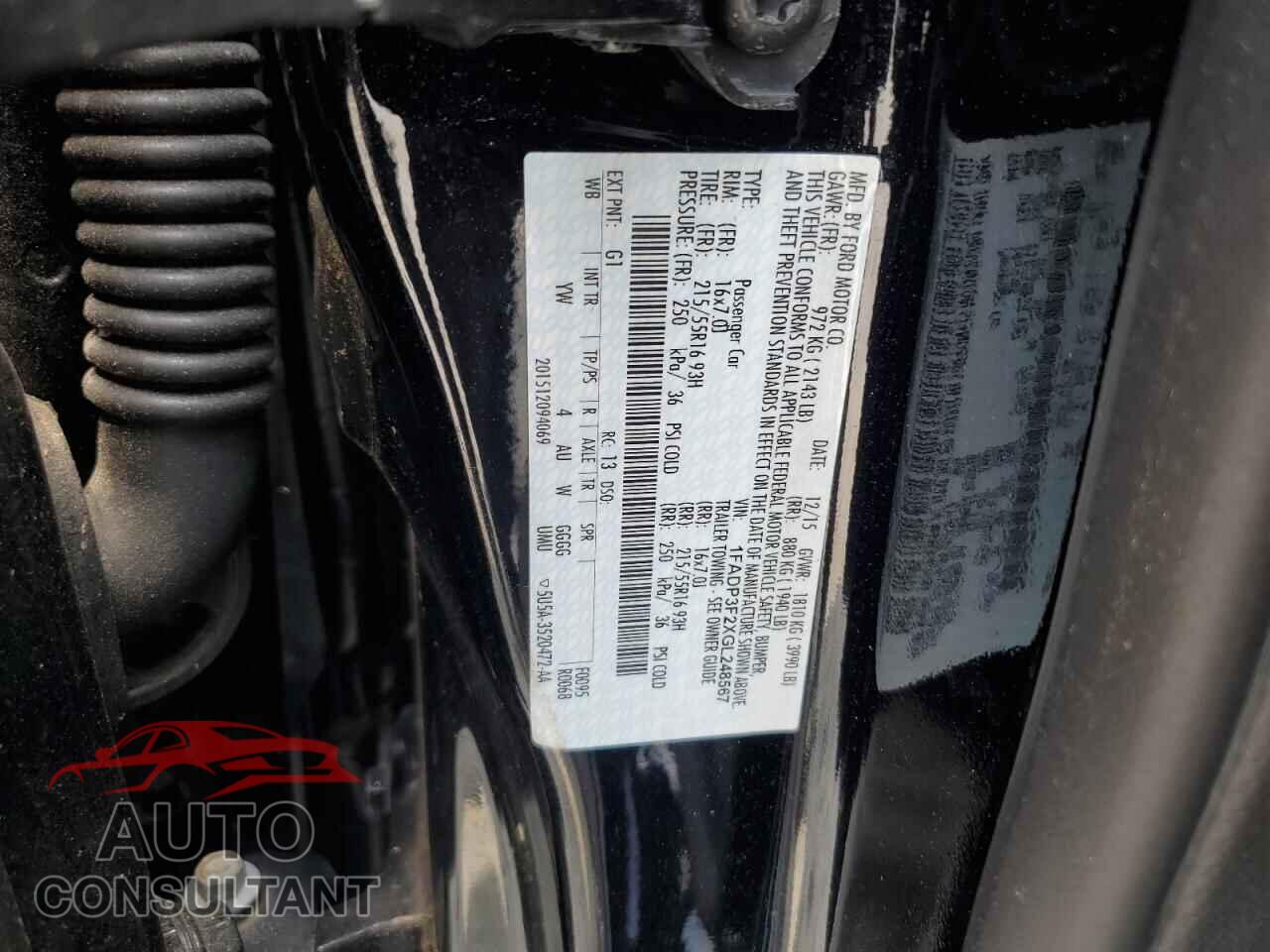 FORD FOCUS 2016 - 1FADP3F2XGL248567