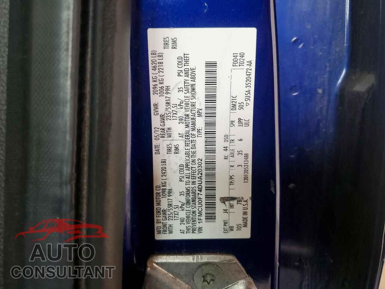FORD ESCAPE 2013 - 1FMCU0F74DUA20302