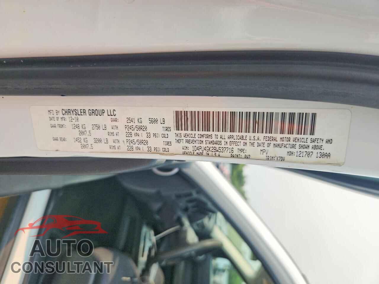 DODGE NITRO 2011 - 1D4PU4GK2BW537716