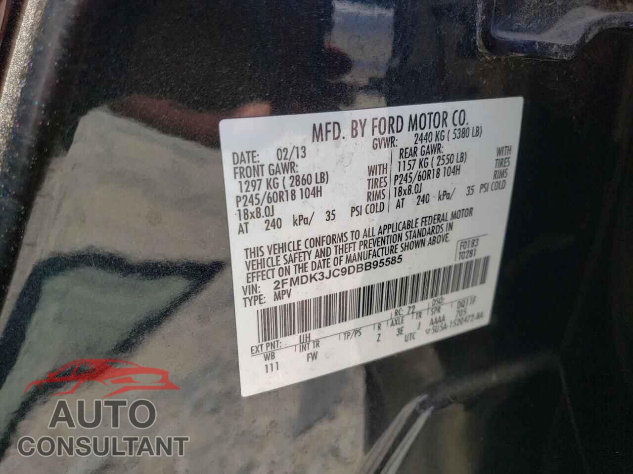 FORD EDGE 2013 - 2FMDK3JC9DBB95585