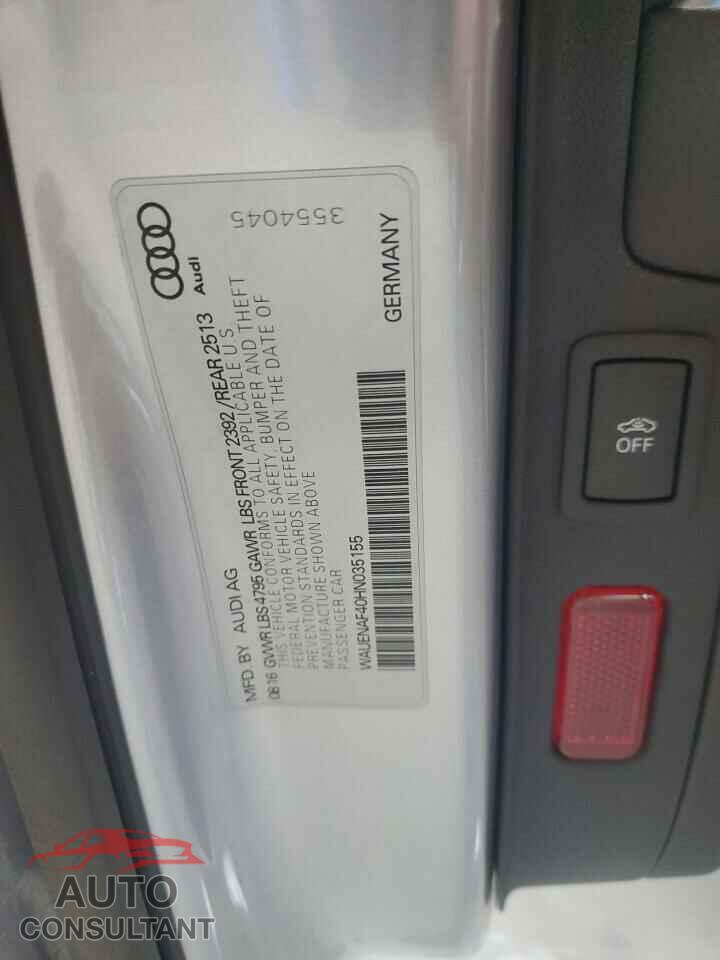 AUDI A4 2017 - WAUENAF40HN035155