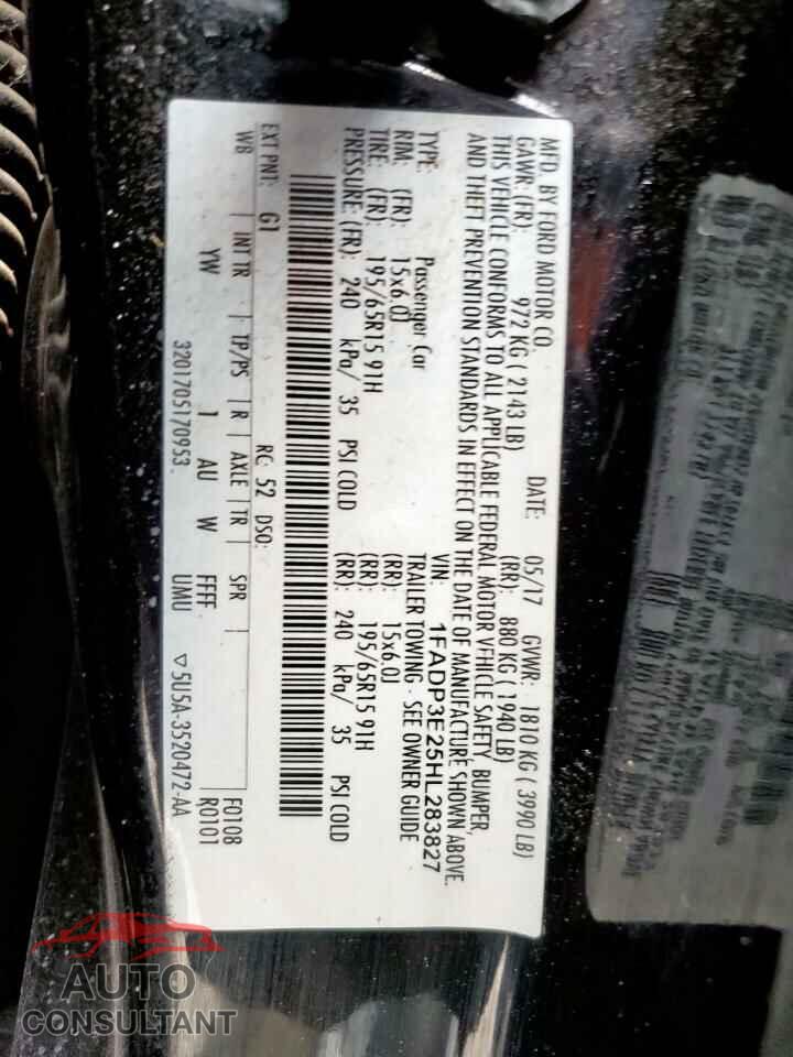 FORD FOCUS 2017 - 1FADP3E25HL283827