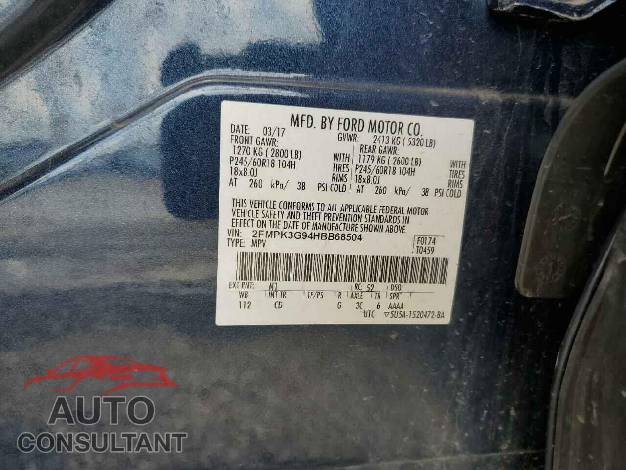 FORD EDGE 2017 - 2FMPK3G94HBB68504