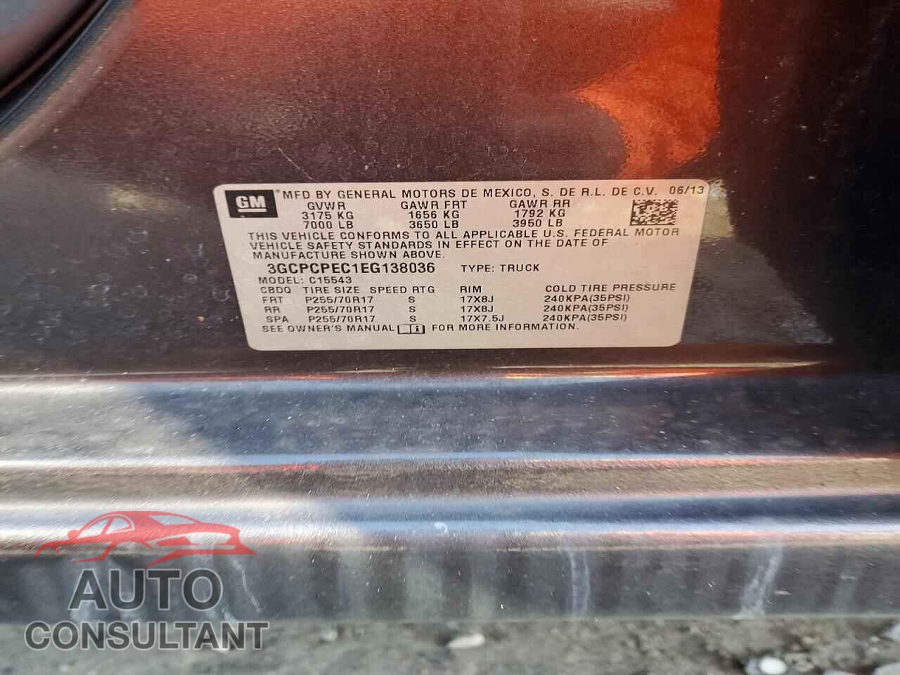 CHEVROLET ALL Models 2014 - 3GCPCPEC1EG138036