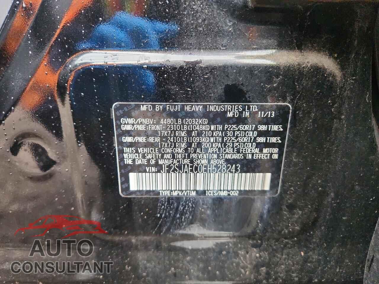 SUBARU FORESTER 2014 - JF2SJAEC0EH528243