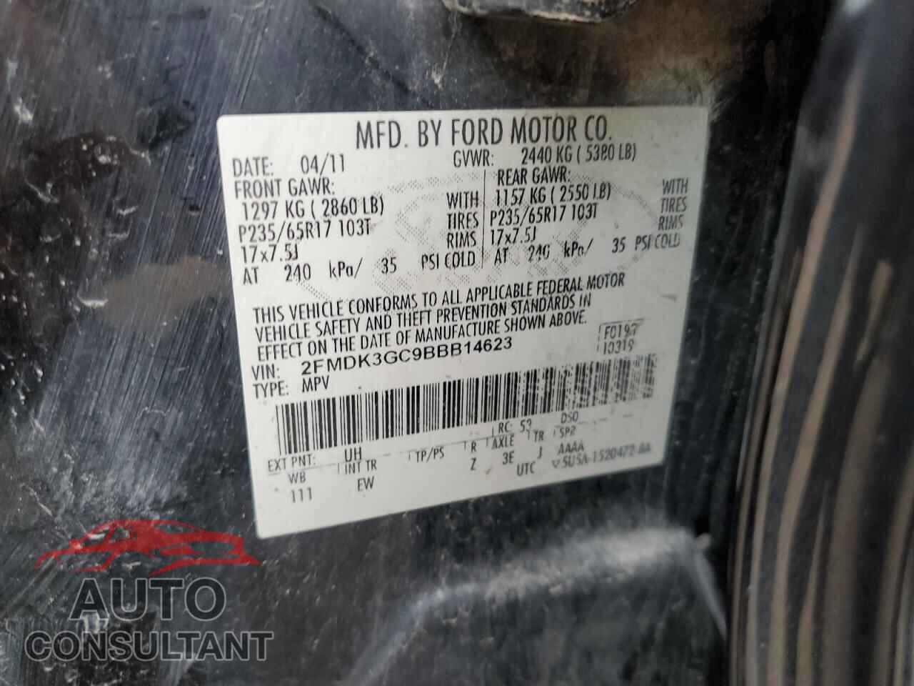 FORD EDGE 2011 - 2FMDK3GC9BBB14623