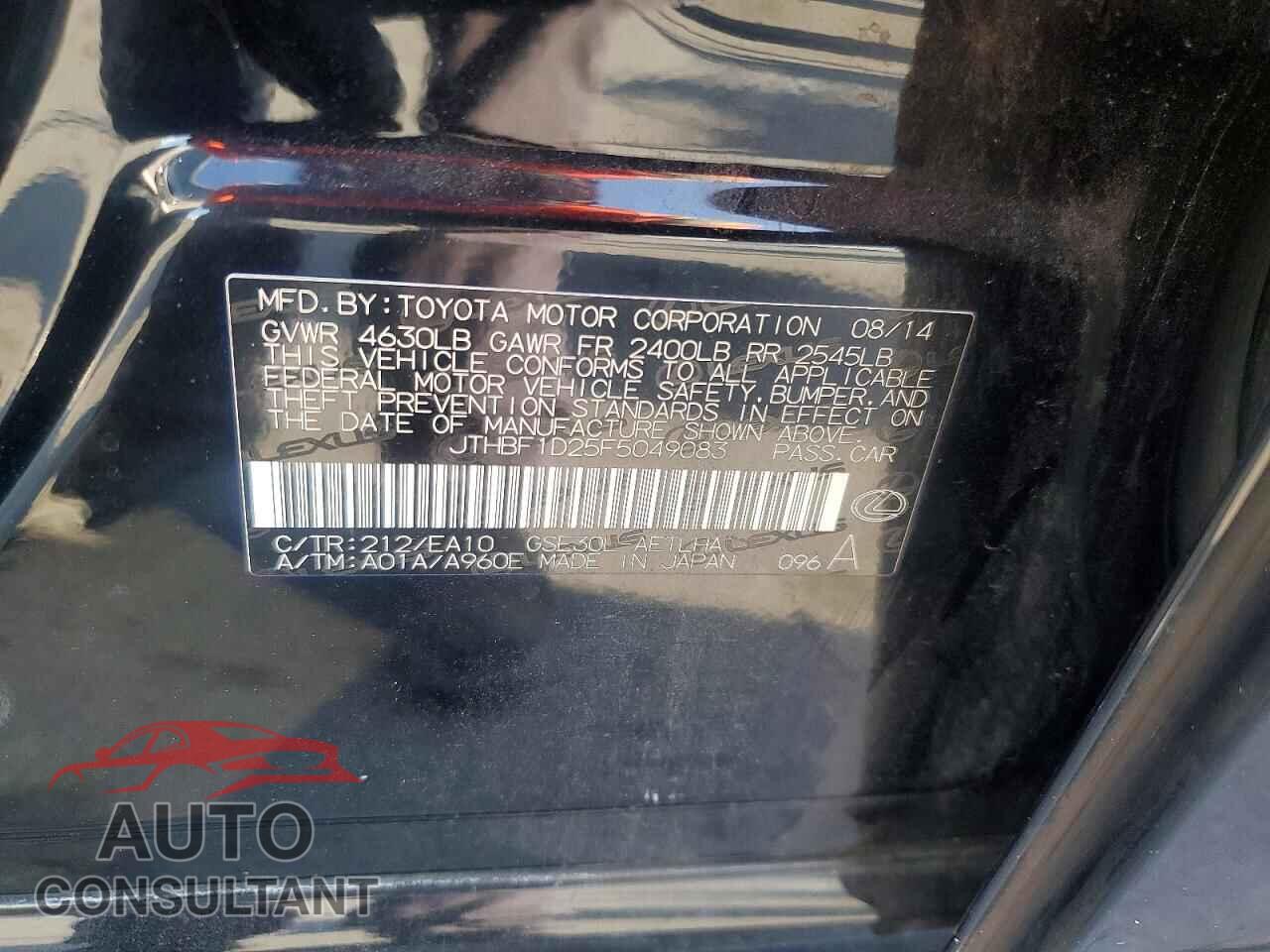LEXUS IS 2015 - JTHBF1D25F5049083