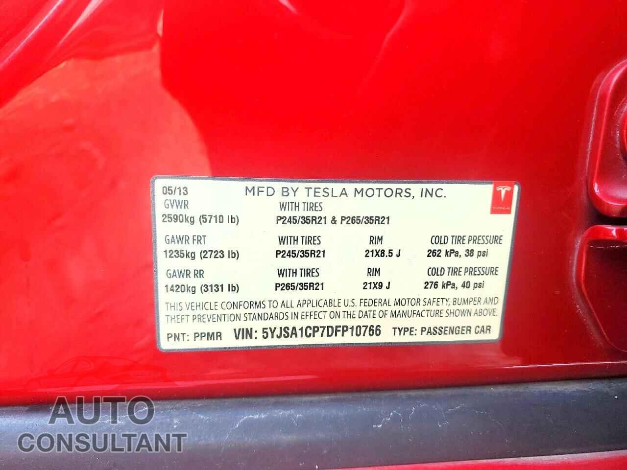 TESLA MODEL S 2013 - 5YJSA1CP7DFP10766