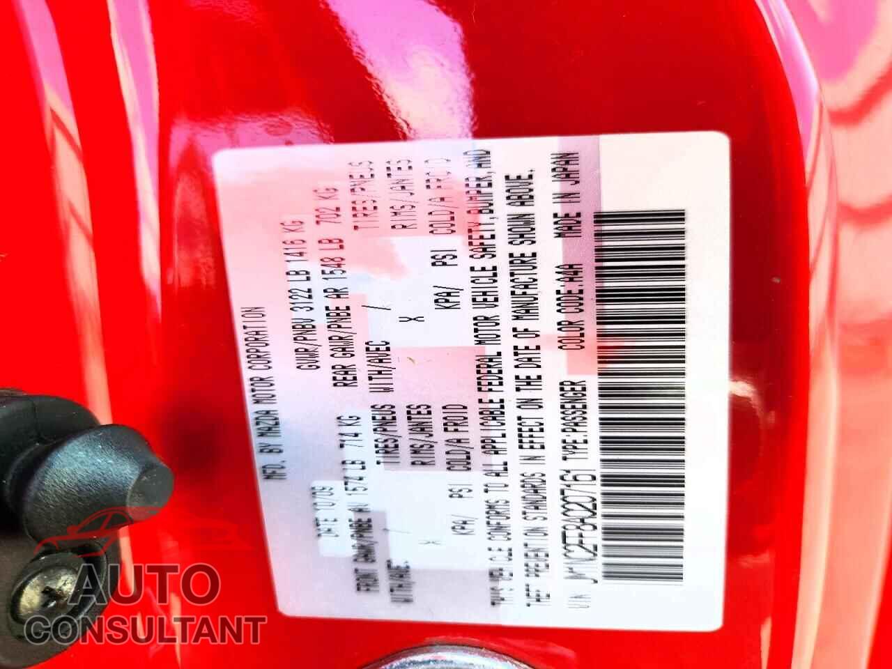 MAZDA MX5 2010 - JM1NC2FF8A0207161