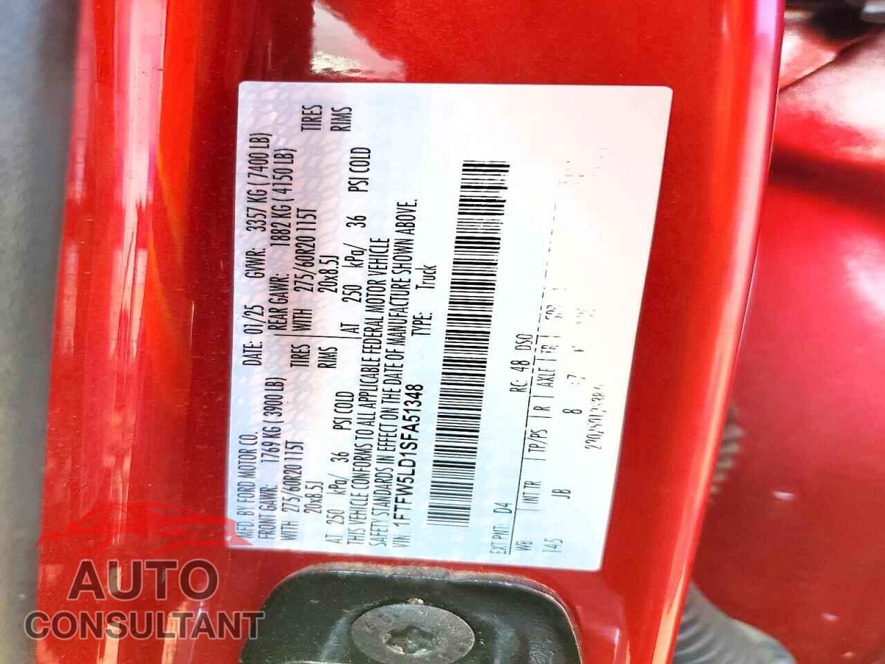 FORD UNKNOWN 2025 - 1FTFW5LD1SFA51348