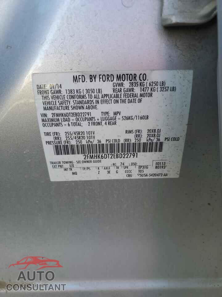 FORD FLEX 2014 - 2FMHK6DT2EBD22791
