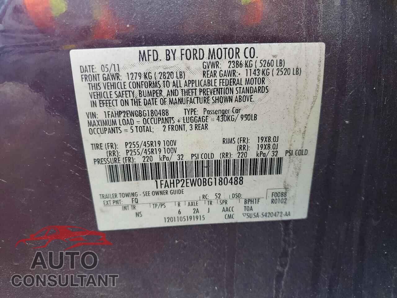 FORD TAURUS 2011 - 1FAHP2EW0BG180488