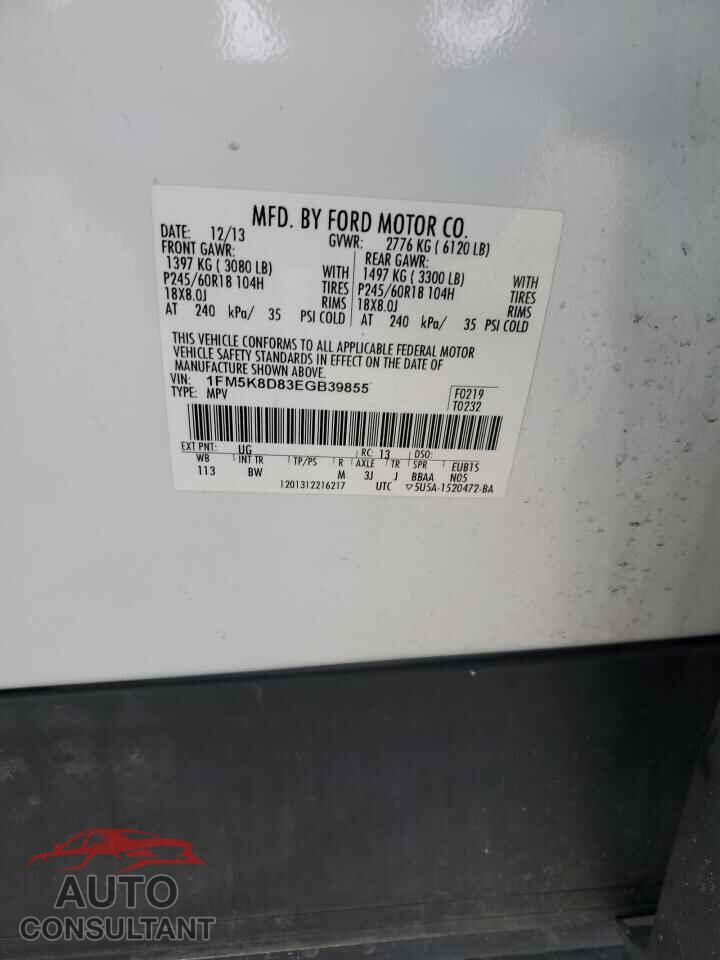 FORD EXPLORER 2014 - 1FM5K8D83EGB39855