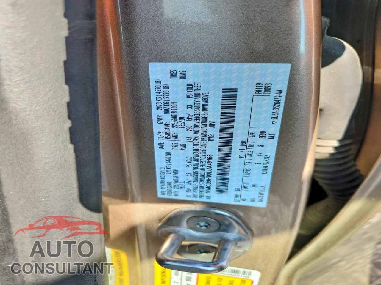 FORD ESCAPE 2020 - 1FMCU9H90LUA49166