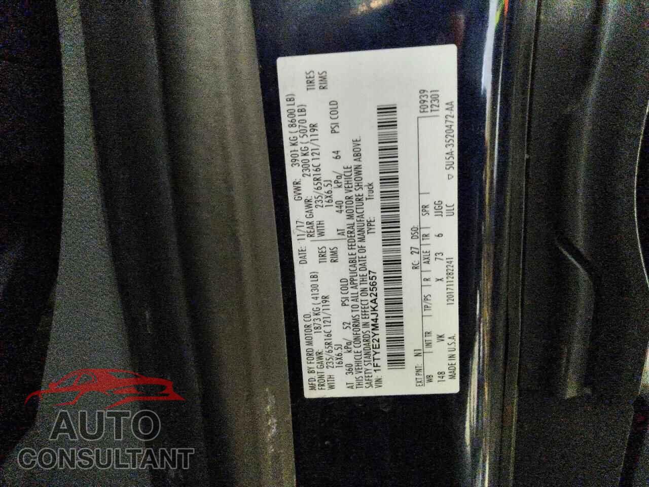 FORD TRANSIT 2018 - 1FTYE2YM4JKA25657